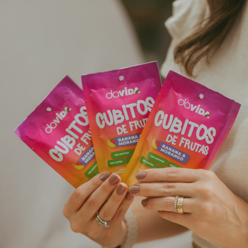 CUBITOS DE FRUTA - BANANA E MORANGO