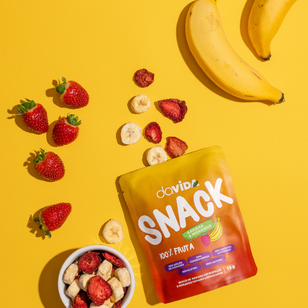 SNACK DUO BANANA E MORANGO LIOFILIZADOS - DAVIDA