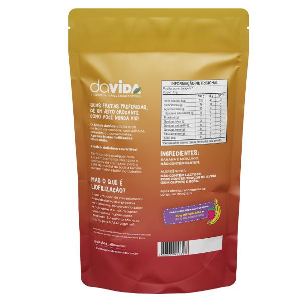 DUO BANANA E MORANGO LIOFILIZADOS - 15g