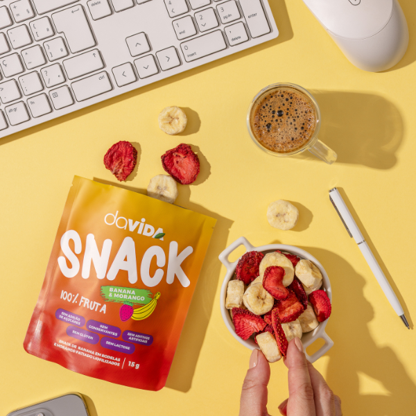 SNACK DUO BANANA E MORANGO LIOFILIZADOS - DAVIDA