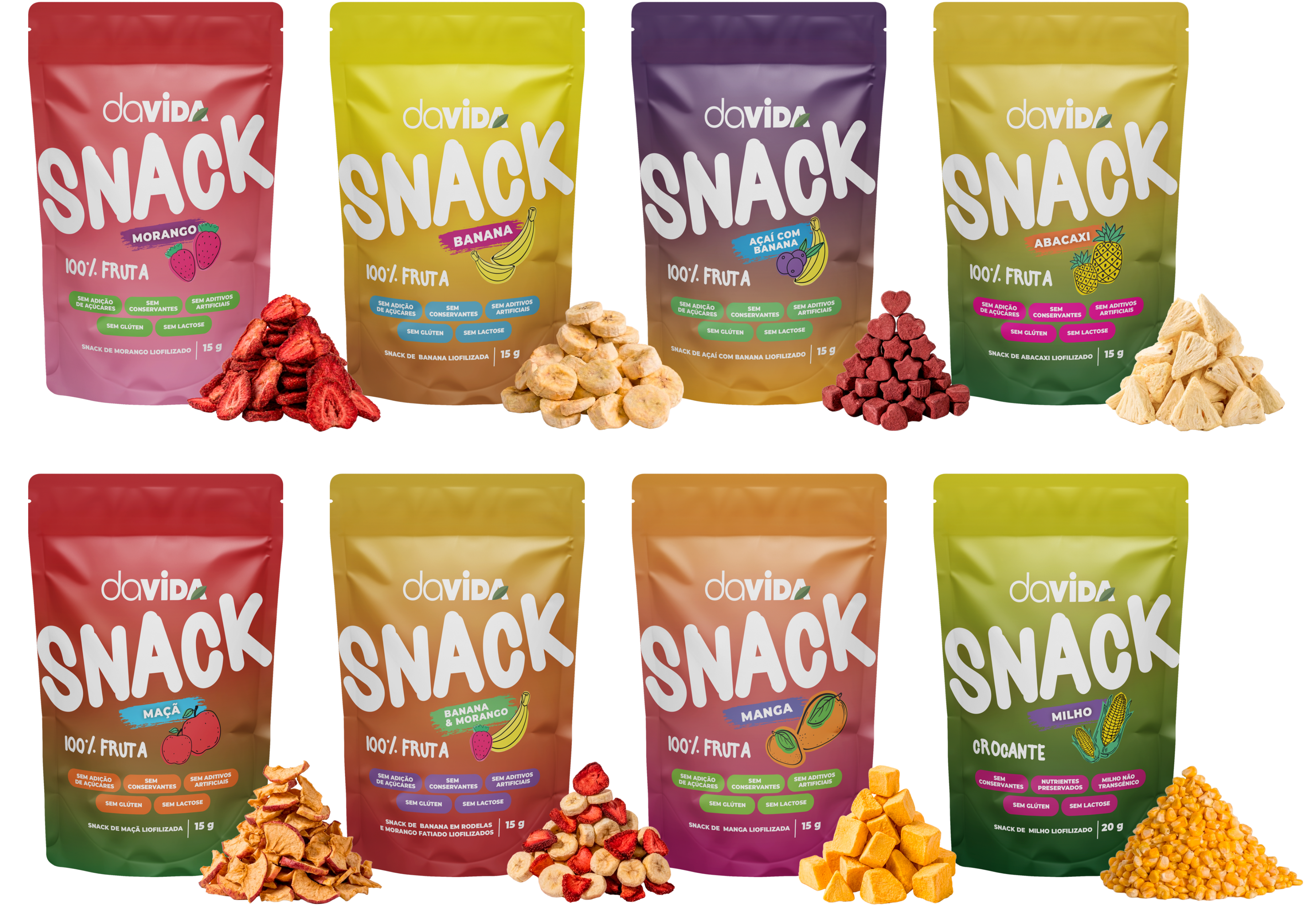 KIT DEGUSTAÇÃO LIOFILIZADOS - 8 SABORES