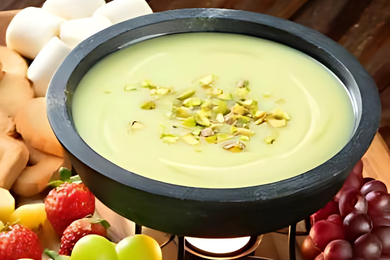 Fondue de Pistache – sobremesa cremosa, saudável e cheia de sabor real!