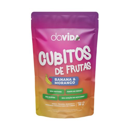 CUBITOS DE FRUTA - BANANA E MORANGO