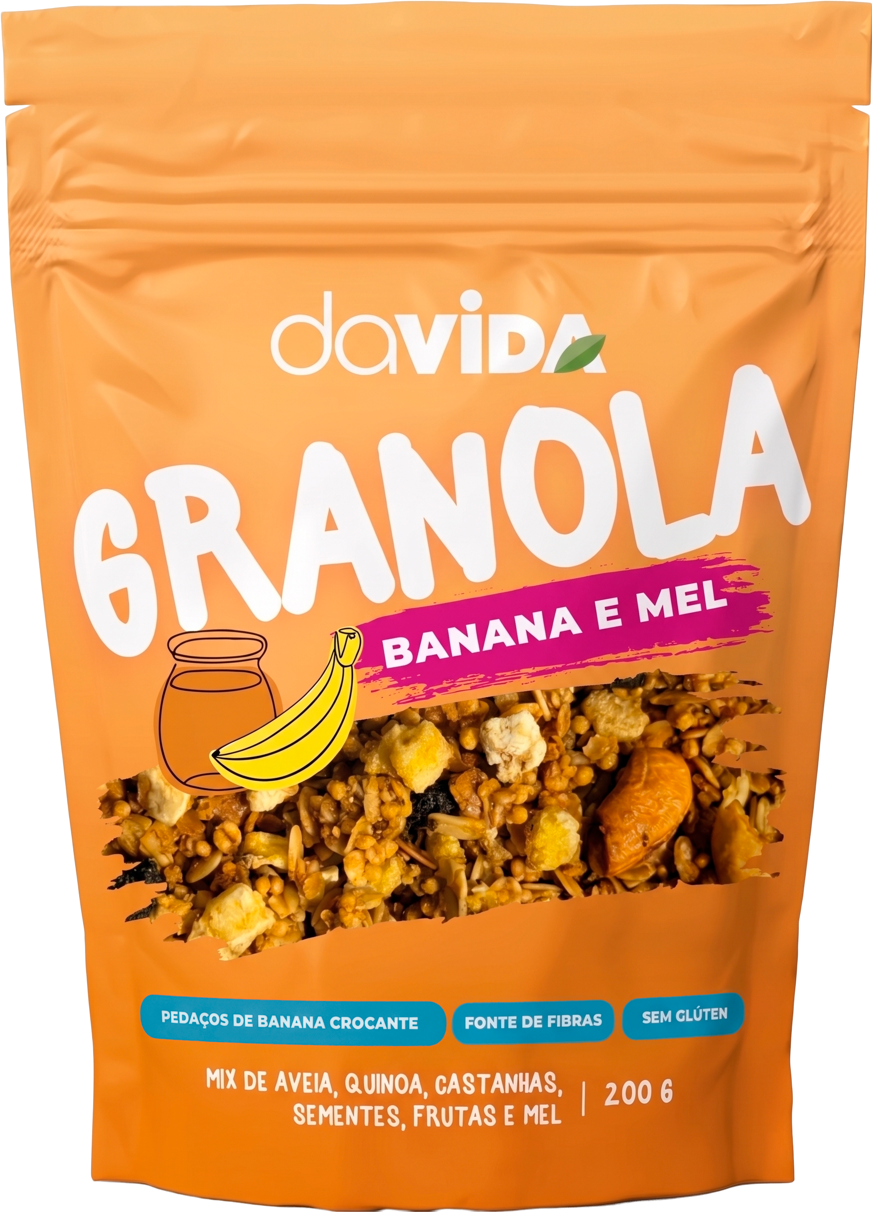 KIT 2 GRANOLAS - BANANA E MEL + CHOCOLATE