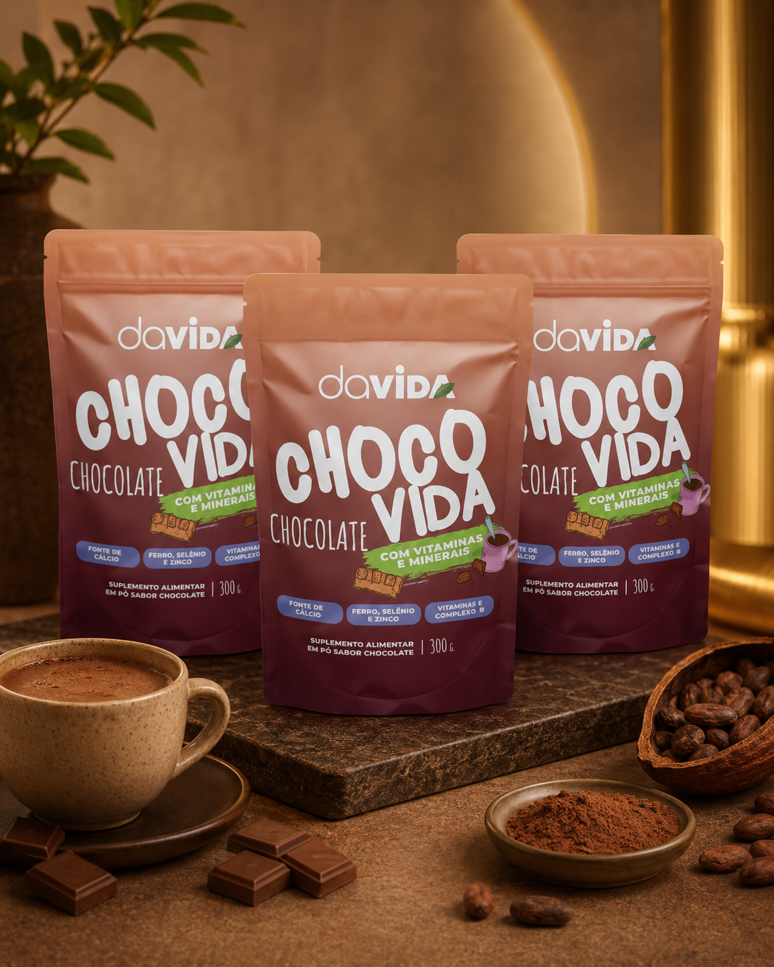 KIT 3 CHOCOVIDA GANHE MINI MIXER