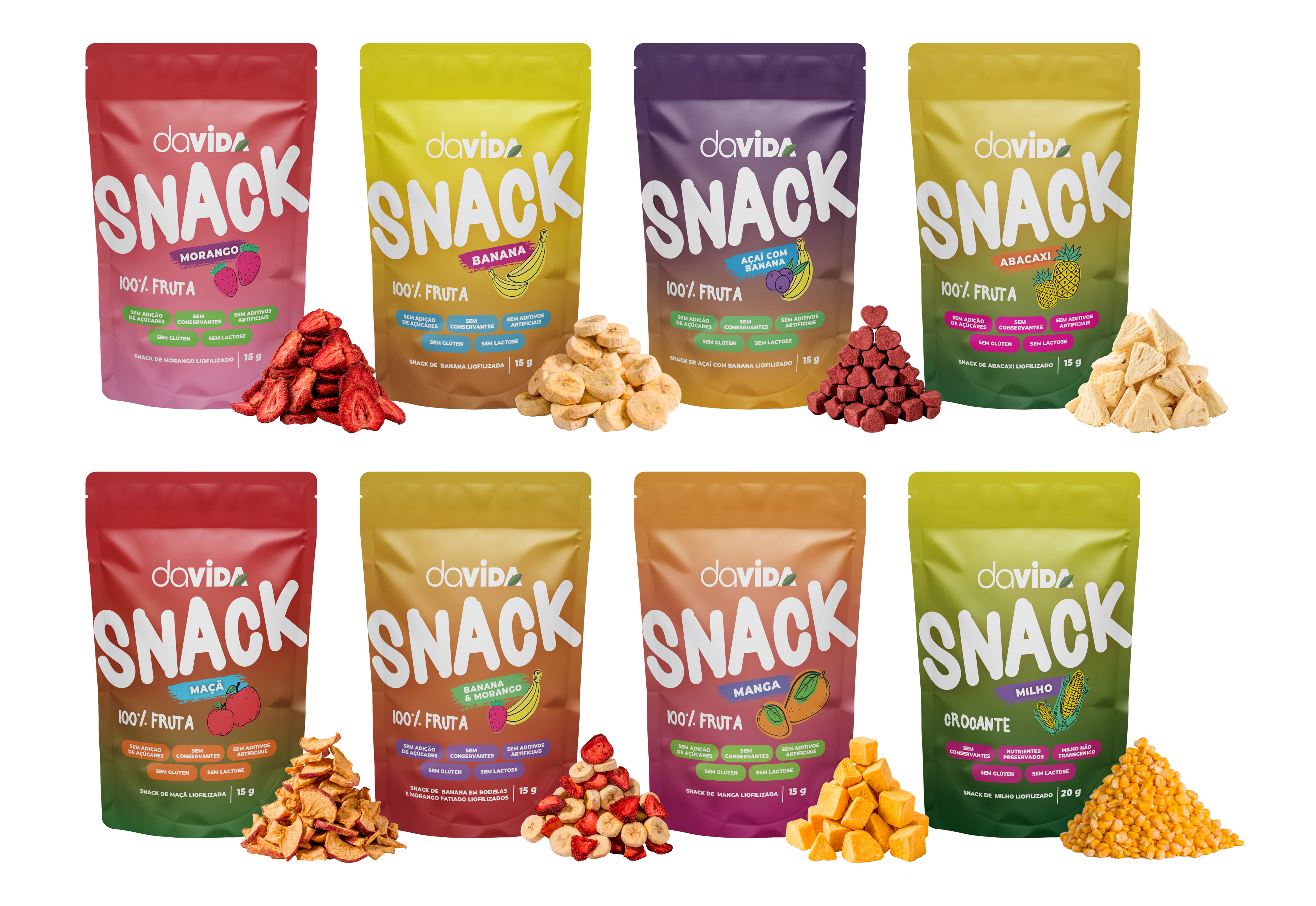 KIT DEGUSTAÇÃO SNACK DAVIDA - 8 SABORES