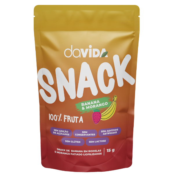 SNACK DUO BANANA E MORANGO LIOFILIZADOS - DAVIDA